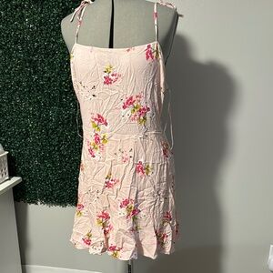 Express Floral Pink Sundress with Ruffle Hem